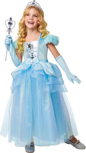 COSTUME BLUE PRINCIPESSA BAMBINA MISURA 7-8 ANNI CENERENTOLA