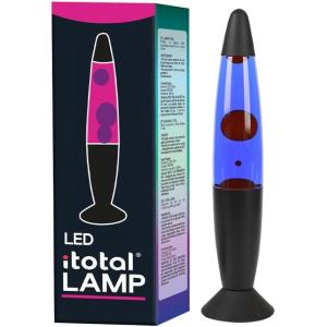 LAMPADA LAVA LED ROSSA BASE NERA CERA BIANCA LED