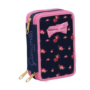 ASTUCCIO 3 ZIP CAMOMILLA FLOWER BUDS NERO
