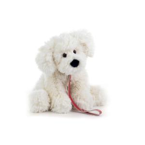 PELUCHE 'TROUFLE" LAGOTTO CANE BIANCO CON GUINZAGLIO - L. 30CM