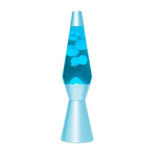 LAMPADA LAVA 36 CM CON BASE BLU LIQUIDO BLU E CERA BIANCA