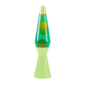 LAMPADA LAVA 36 CM CON BASE VERDE LIQUIDO VERDE E CERA GIALLA
