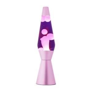 LAMPADA LAVA 36 CM CON BASE VIOLA LIQUIDO VIOLA E CERA ROSA