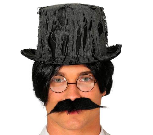 CILINDRO NERO CON RAGNATELE IN FELTRO