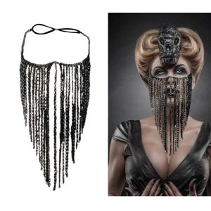 VELO DA VISO NERO CON GIOIELLI DA DONNA