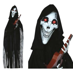 DECORAZIONE CIONDOLO MISURA REALE SCHELETRO CON CHITARRA