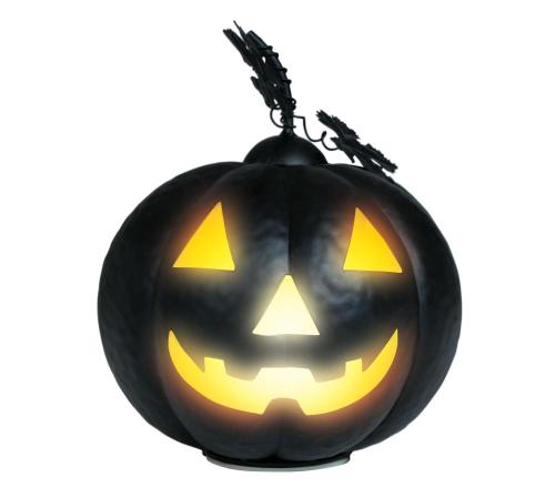 ZUCCA METALICA CON LUCE NERA 16 CM