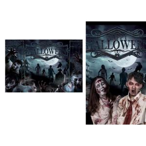 DECORAZIONE DA MURO PHOTOCALL ZOMBIE TELA 220 X 150 CM