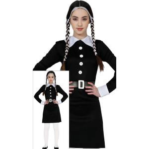 COSTUME WEDNESDAY MERCOLEDI ADDAMS RAGAZZA TAGLIA 14-16 ANNI