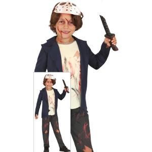 COSTUME JASON ASSASSINO DELLA FORESTA BAMBINO TAGLIA 7-9 ANNI