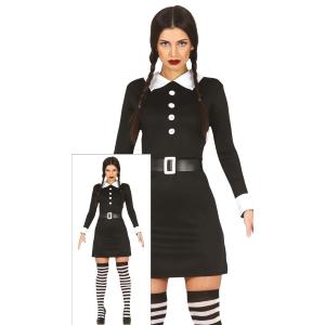 COSTUME WEDNESDAY MERCOLEDI ADDAMS  ADULTA TAGLIA 42-44