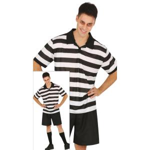 COSTUME FRATELLO FASTIDIOSO BEETLEJUICE MAGLIETTA A RIGHE ADULTO TAGLIA M 48-50