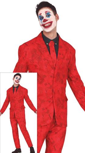 COSTUME JOKER PAGLIACCIO BATMAN CON VESTITO ROSSO ADULTO TAGLIA 46-48 S