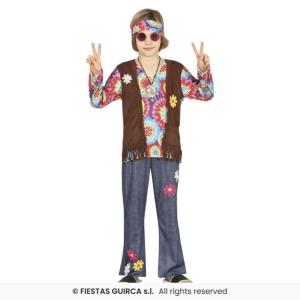 COSTUME HIPPIE TRIP BAMBINO TAGLIA 5-6 ANNI