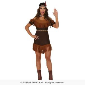 COSTUME NATIVA AMERICANA INDIANA ADULTA TAGLIA 42-44 (L)