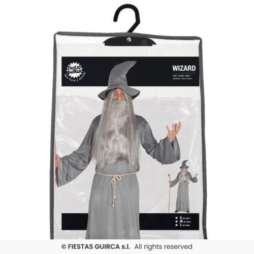COSTUME MAGO GANDALF IL SIGNORE DEGLI ANELLI ADULTO TAGLIA 46-48 (S)