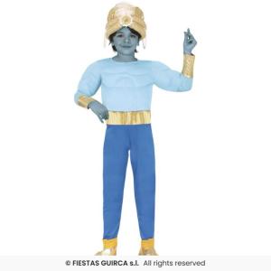 COSTUME GENIO DELLA LAMPADA BLU BAMBINO ALADINO TAGLIA 5-6 ANNI