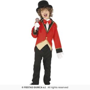 COSTUME DIRETTORE DEL CIRCO ROSSO BAMBINO TAGLIA 10-12 ANNI