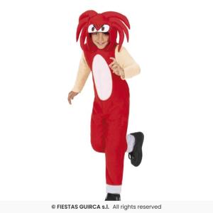 COSTUME SONIC KNUCHLES ROSSO BAMBINO TAGLIA 7-9 ANNI