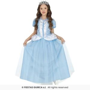COSTUME PRINCIPESSA FANTASY BLU BAMBINA TAGLIA 3-4 ANNI CENERNTOLA