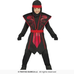 COSTUME OMBRA NINJA NERO BAMBINO TAGLIA 5-6 ANNI