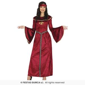 COSTUME PRINCIPESSA MEDIAVALE ROSSO ADULTA TAGLIA 36-38 (S)