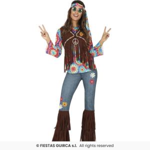 COSTUME HIPPIE FIGLIA DEI FIORI ADULTA TAGLIA 36-38 (S)