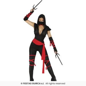 COSTUME NINJA GUERRIERA DONNA ADULTA TAGLIA XS-S