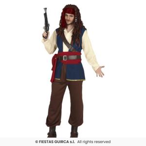 COSTUME PIRATA BUCANIERE CORSARO JACK ADULTO TAGLIA 52-54 (L)