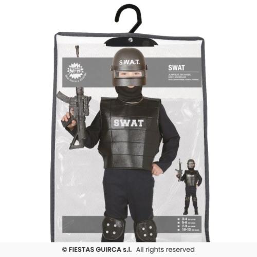 COSTUME POLIZIA SWAT BAMBINO TAGLIA 5-6 ANNI
