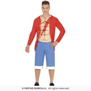 COSTUME PIRATA MONKEY D.LUFFY ONE PIECE ADULTO TAGLIA 48-50 (M)