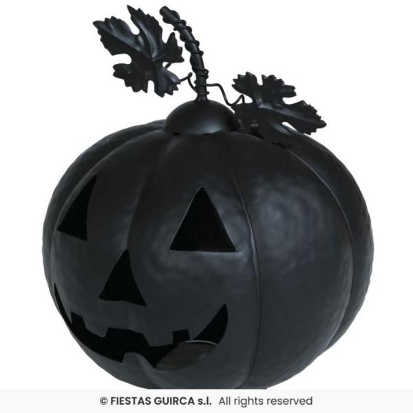 ZUCCA METALICA CON LUCE NERA 16 CM