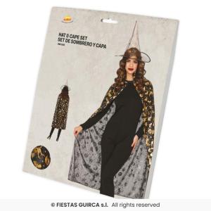 SET MANTELLO E CAPPELLO HALLOWEEN 110 CM ADULTO