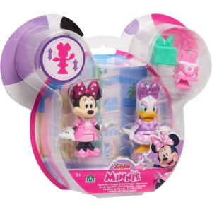 DISNEY JUNIOR SET 2 PERSONAGGI ARTICOLATI MINNIE ROSA/BIANCA E PAPERINA VIOLA A POIS