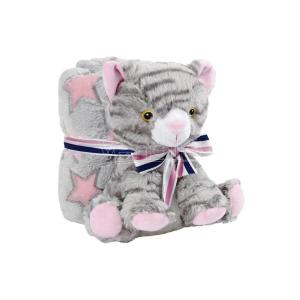 COPERTINA + PELUCHE GATTINO GRIGIO PERLETTY TOYS