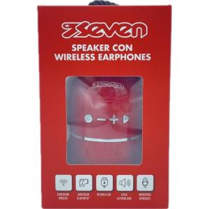 CASSA CON CUFFIE WIRELESS SEVEN ROSSO E BLU