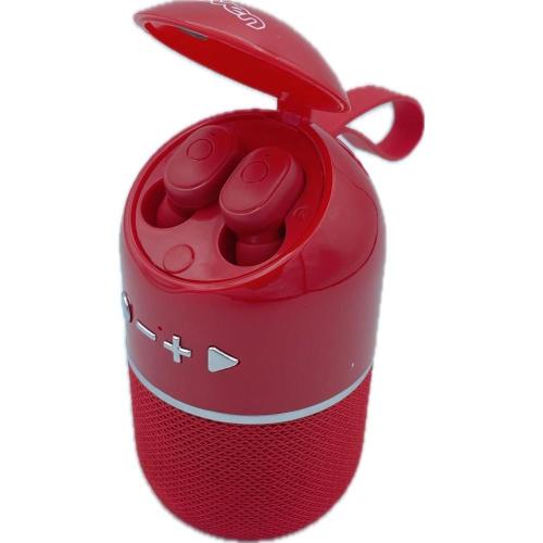 CASSA CON CUFFIE WIRELESS SEVEN ROSSO E BLU