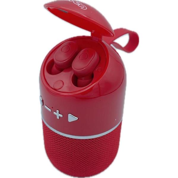 CASSA CON CUFFIE WIRELESS SEVEN ROSSO E BLU
