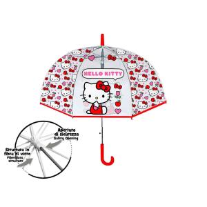 IT'S RAINING KIDS OMBRELLO CUPOLA TRASPARENTE 42/8 HELLO KITTY