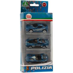 POLIZIA - DIE CAST 1:64  PACK 3 VEICOLI MODELLO 2 IN METALLO