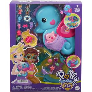 POLLY POCKET BORSETTA DEI SEGRETI CAVALLUCCIO MARINO MAMMA E CUCCIOLO