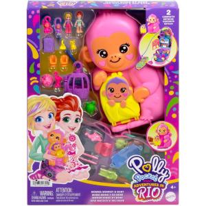 POLLY POCKET BORSETTA DEI SEGRETI SCIMMIETTA MAMMA E CUCCIOLO