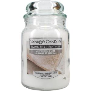 GIARA GRANDE YANKEE CANDLE 538G CANDELA PROFUMATA WHITE LINEN E LACE