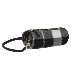 BEAUTY CASE ROUND CHECK QUADRETTI BIANCO E NERO
