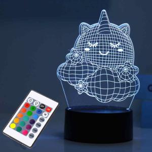 LAMPADA LED 3D UNICORNO