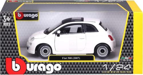 AUTO FIAT 500 2007 BIANCA IN SCALA 1:24