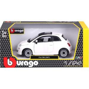 AUTO FIAT 500 2007 BIANCA IN SCALA 1:24