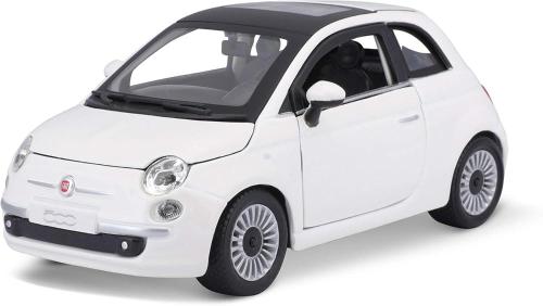 AUTO FIAT 500 2007 BIANCA IN SCALA 1:24