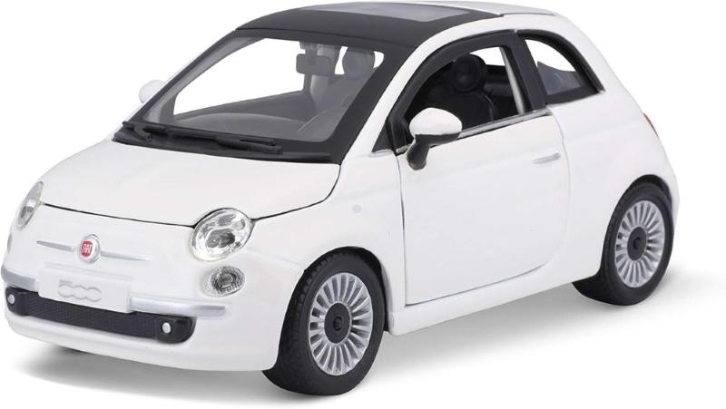 AUTO FIAT 500 2007 BIANCA IN SCALA 1:24