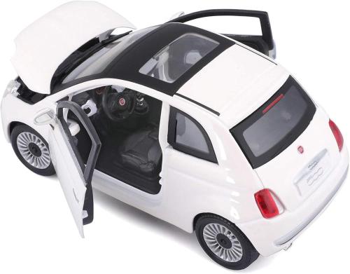AUTO FIAT 500 2007 BIANCA IN SCALA 1:24